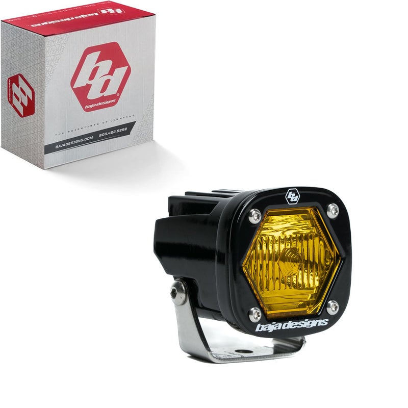 بود ضوء LED أسود Baja Designs S1 Trail للدراجات النارية والدراجات الترابية عدسة Baja Amber
